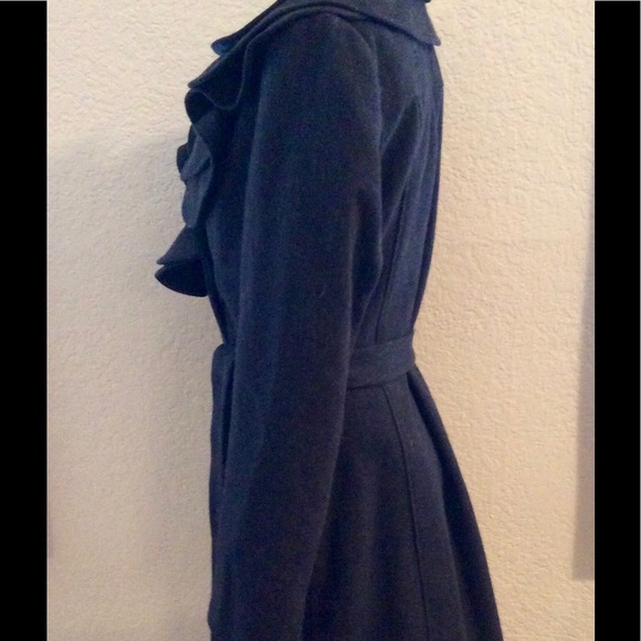 Tata Jolie Ruffle Front Wool Blend Coat - Medium - Picture 3 of 6